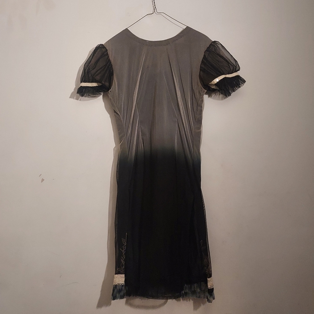 Vintage 90's Y2K embroidered sparkle feather midi dress ~ tunic - Picture 15 of 16
